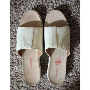 Quoddy Leather Nina Sandal Slides Ivory Cream‎ Women's Size 9